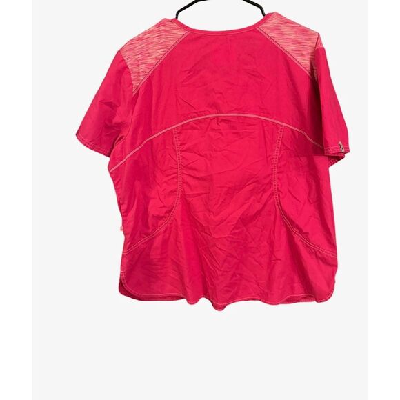 ScubStar Womens Active Pink Size XL Uniform Top Short Sleeve Work medical scrubs - Picture 2 of 6
